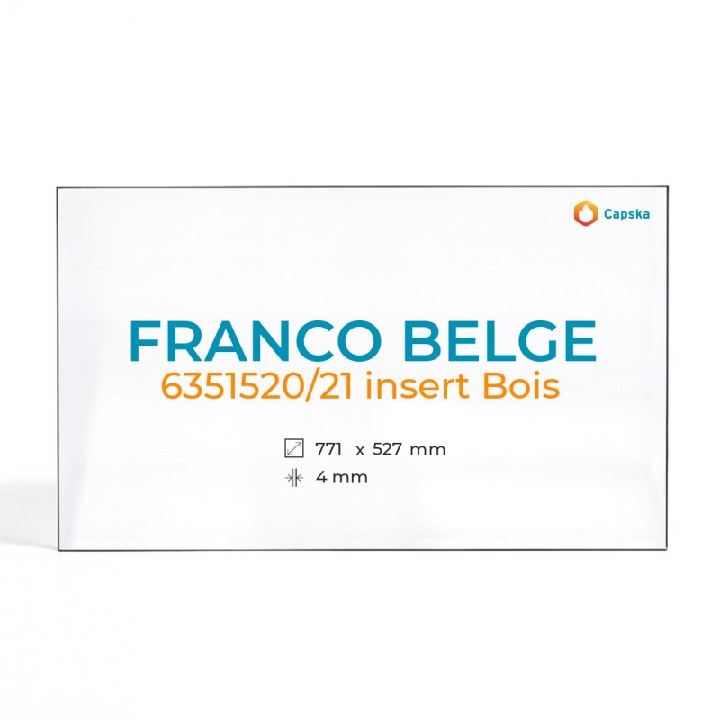 Franco Belge 6351520/21 INSERT BOIS Glass - Rectangular Fireplace Insert Panel