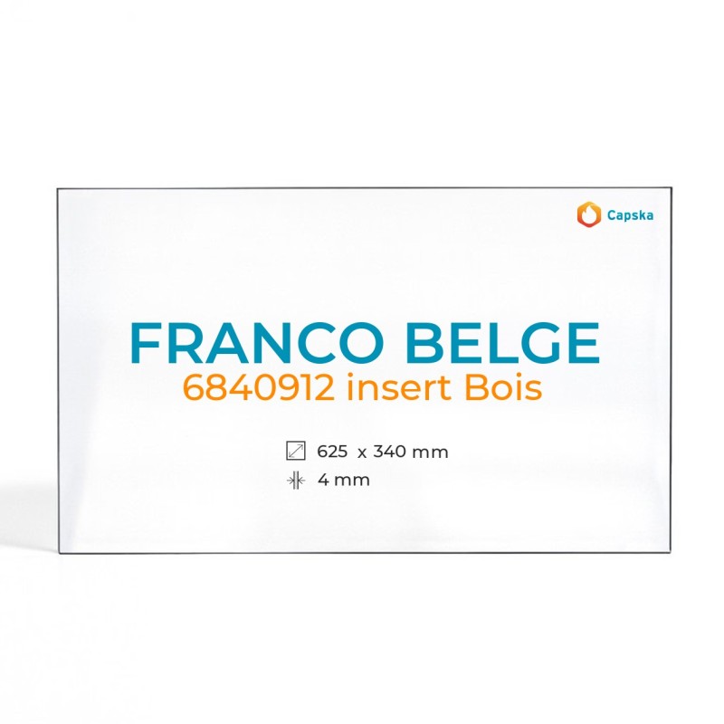 Franco Belge 6840912 INSERT BOIS Glass - Rectangular Fireplace Panel