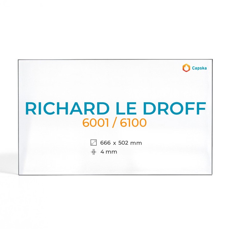Richard Le Droff 6001 / 6100 Glas - Rechteck Kaminglas