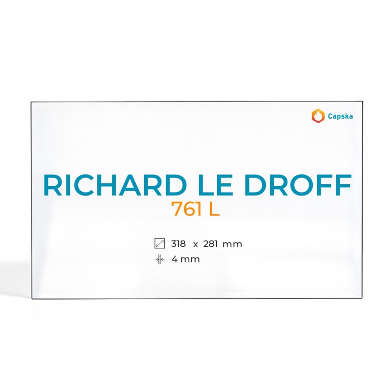 Richard Le Droff 761 L Glass - Fireplace Insert Side Panel