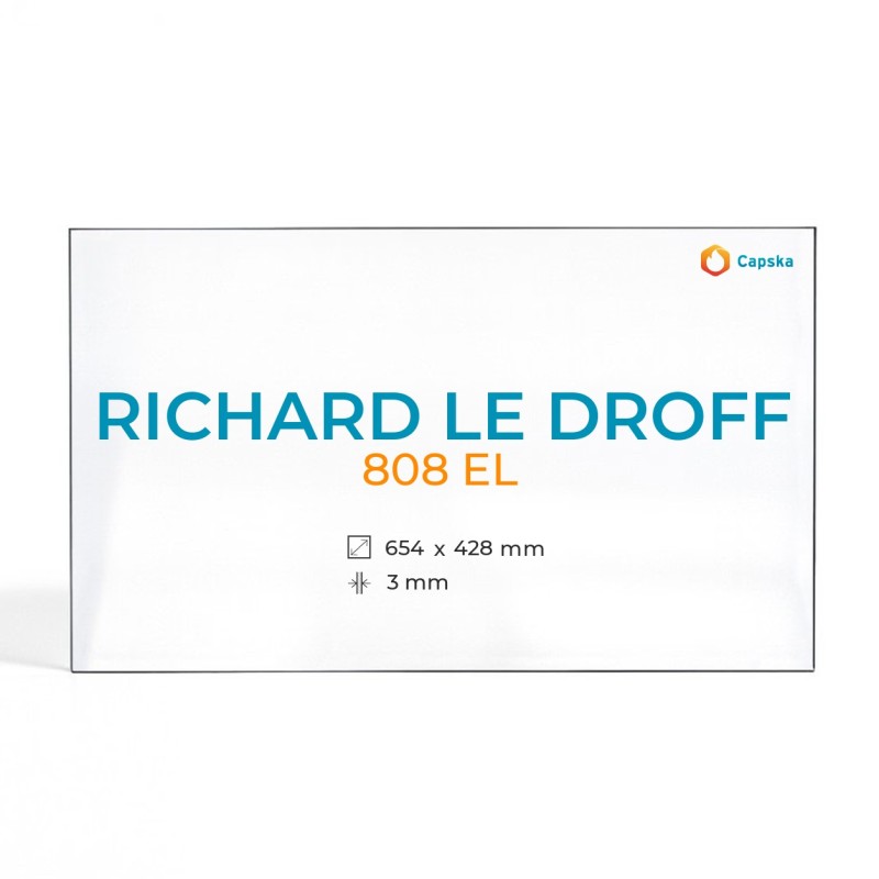Richard Le Droff 808 EL Glas - Rechteck Kaminglas für Kaminofen