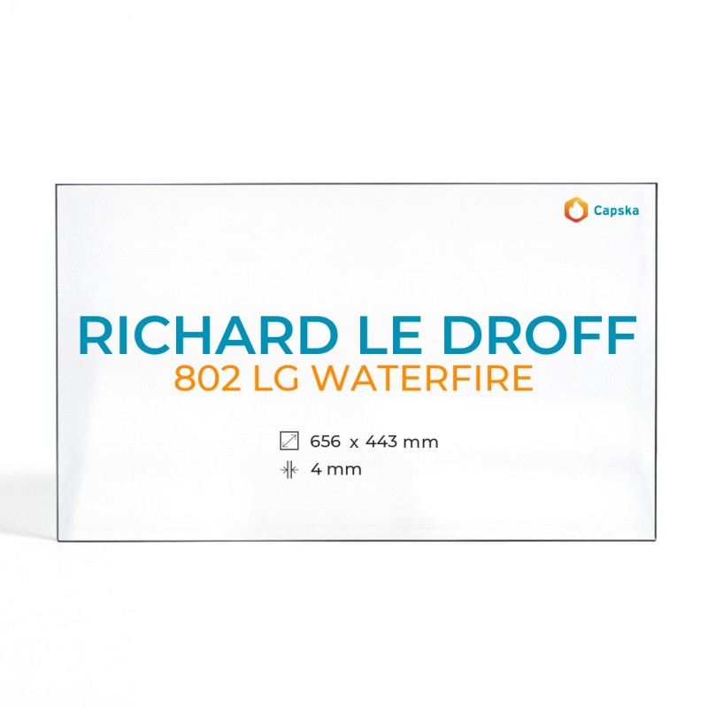 Vitre Richard Le Droff 802 LG WATERFIRE - Verre Rectangle pour insert