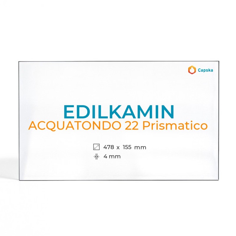 Vetro Edilkamin ACQUATONDO 22 PRISMATICO - Vetro Rettangolo Laterale