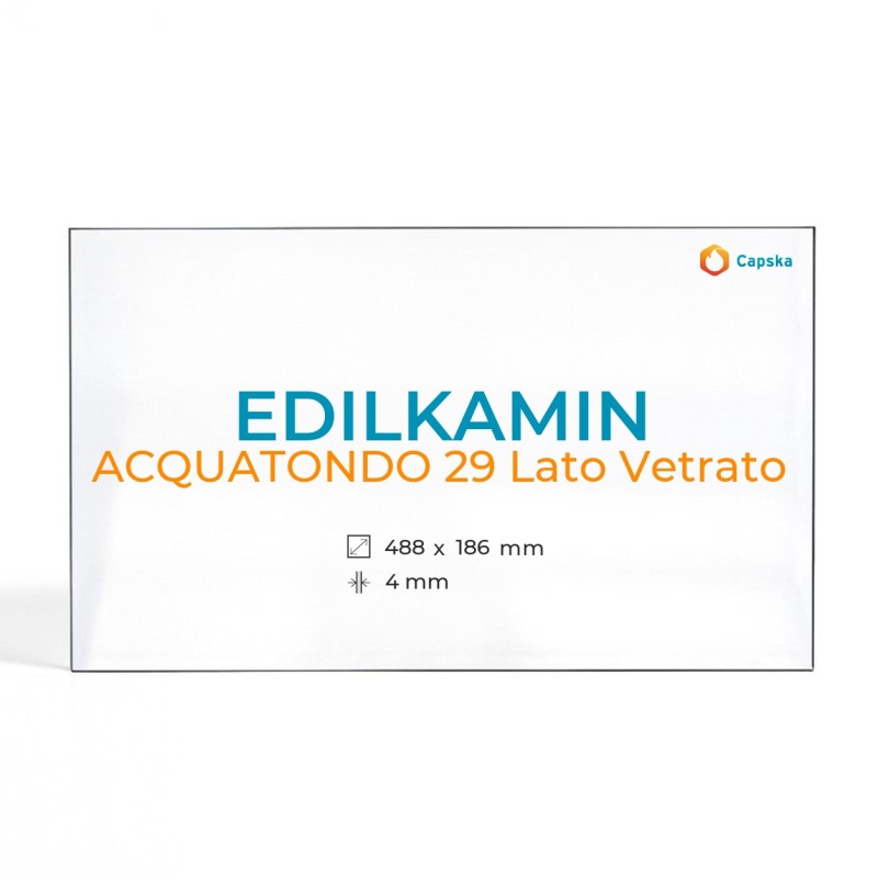 Edilkamin ACQUATONDO 29 Glas - Rechteck Seitlich Kaminglas