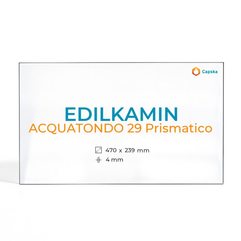 Edilkamin ACQUATONDO 29 PRISMATICO Glas - Rechteck Seitlich Kaminglas