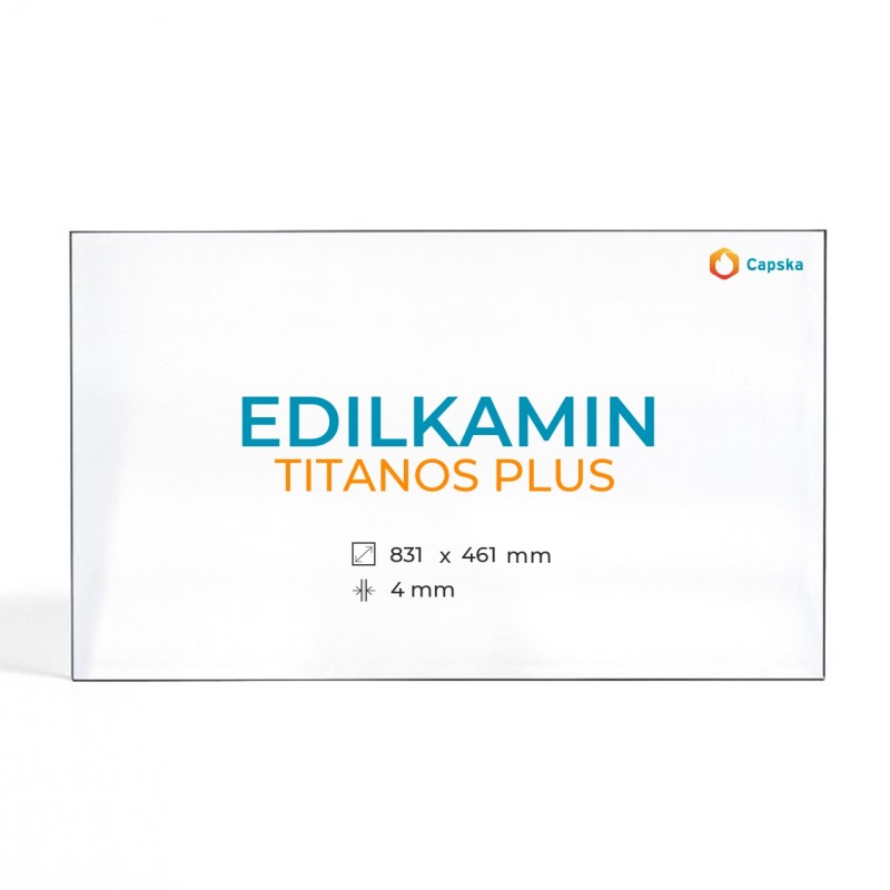 Vitre Edilkamin TITANOS PLUS - Verre Rectangle Sérigraphié