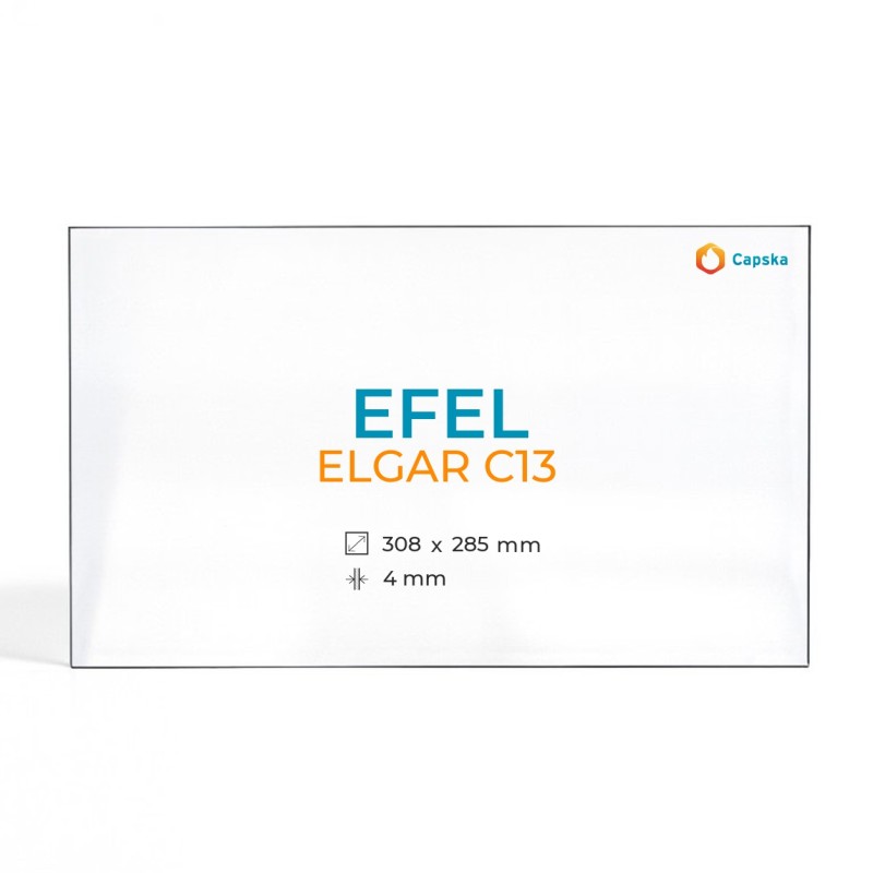 Vitre Efel ELGAR C13 - Verre Rectangle pour poêle à bois