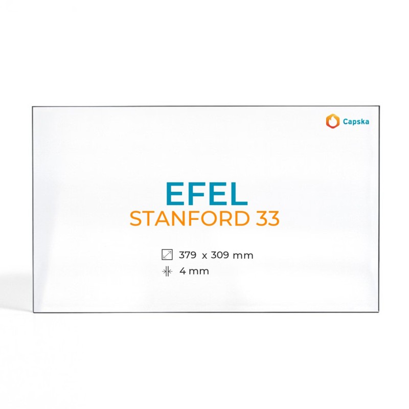 Vitre Efel STANFORD 33 - Verre Rectangle pour poêle à bois