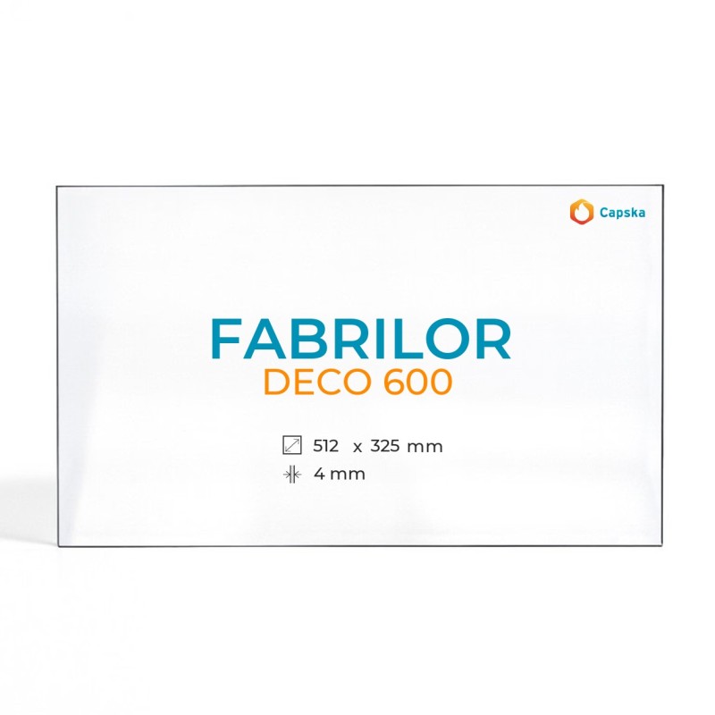 Vetro Fabrilor DECO 600 - Vetro Rettangolo per inserto caminetto