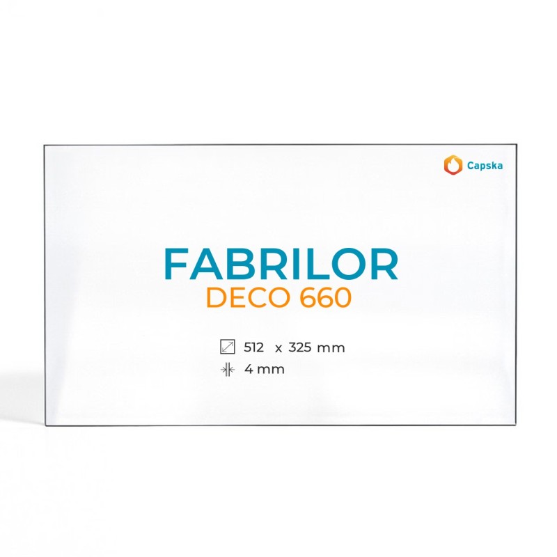 Fabrilor DECO 660 Glass - Rectangular Fireplace Insert Panel