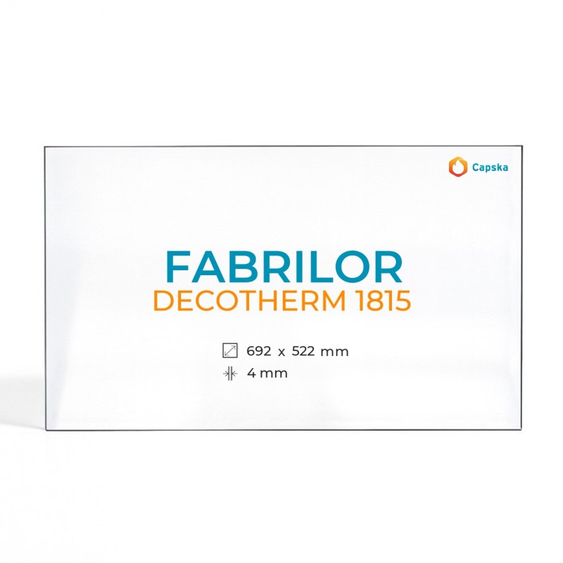 DECOTHERM 1815 Glas - Rechteck Kaminglas für Kaminofen