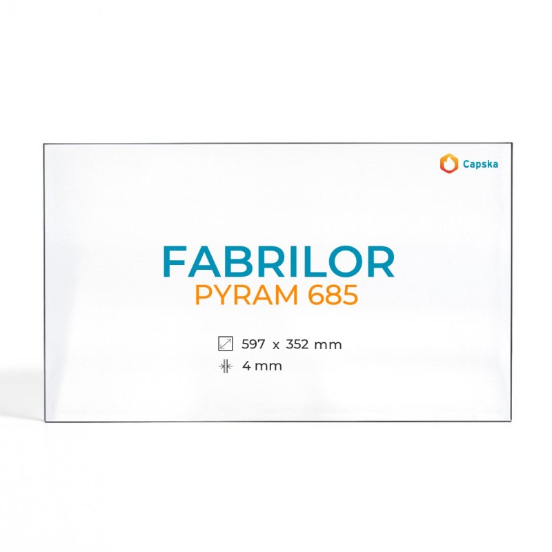 Vetro Fabrilor PYRAM 685 - Vetro Rettangolo per caminetto