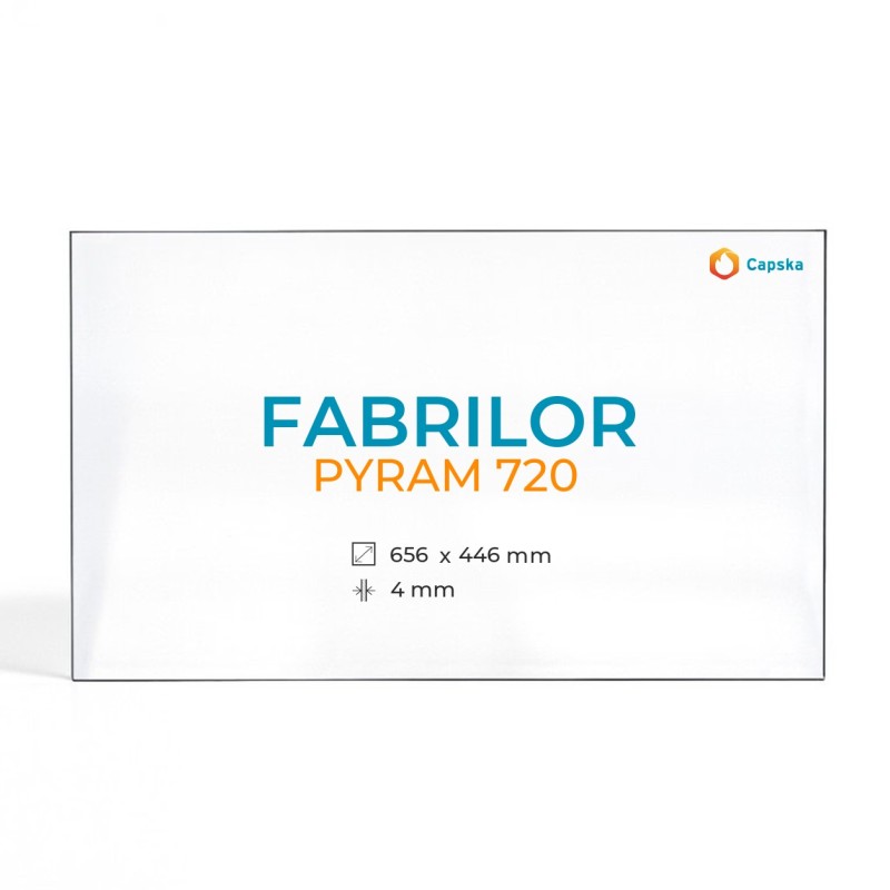 Vetro Fabrilor PYRAM 720 - Vetro Rettangolo per inserto caminetto