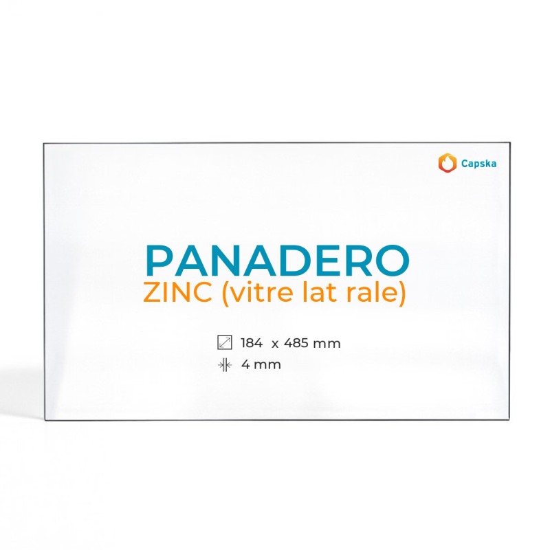 Vitre Panadero ZINC - Verre Rectangle Latéral pour poêle à bois