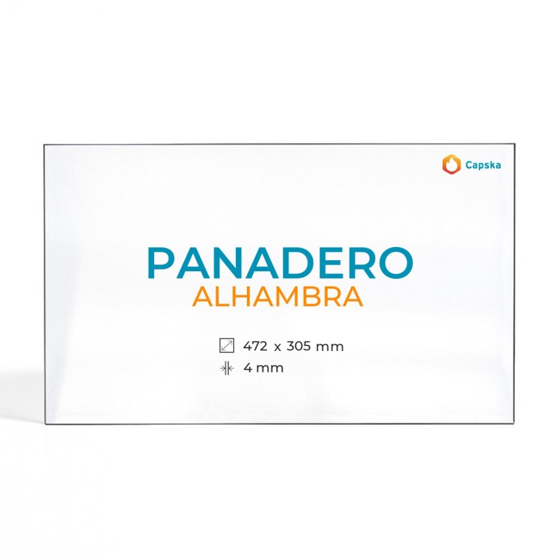 Panadero ALHAMBRA Glas - Rechteck Kaminglas für Kaminofen