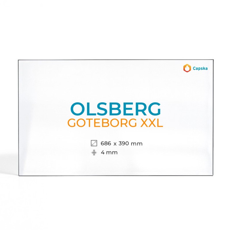 Cristal Olsberg GOTEBORG XXL - Vidrio Rectángulo para estufa de leña