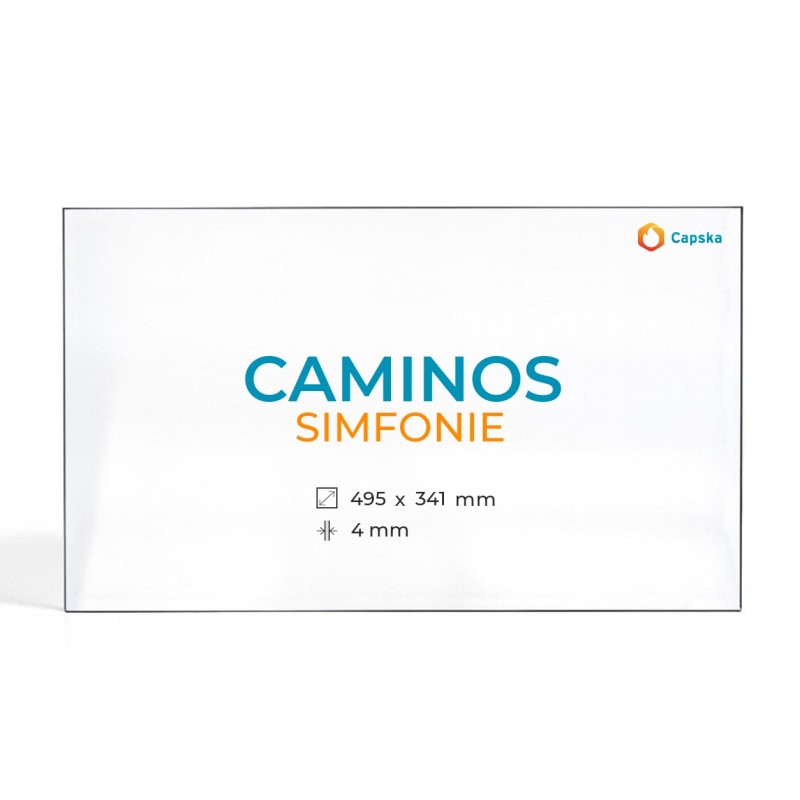 CAMINOS SIMFONIE Glass - Rectangular Panel for Wood Burning Stove