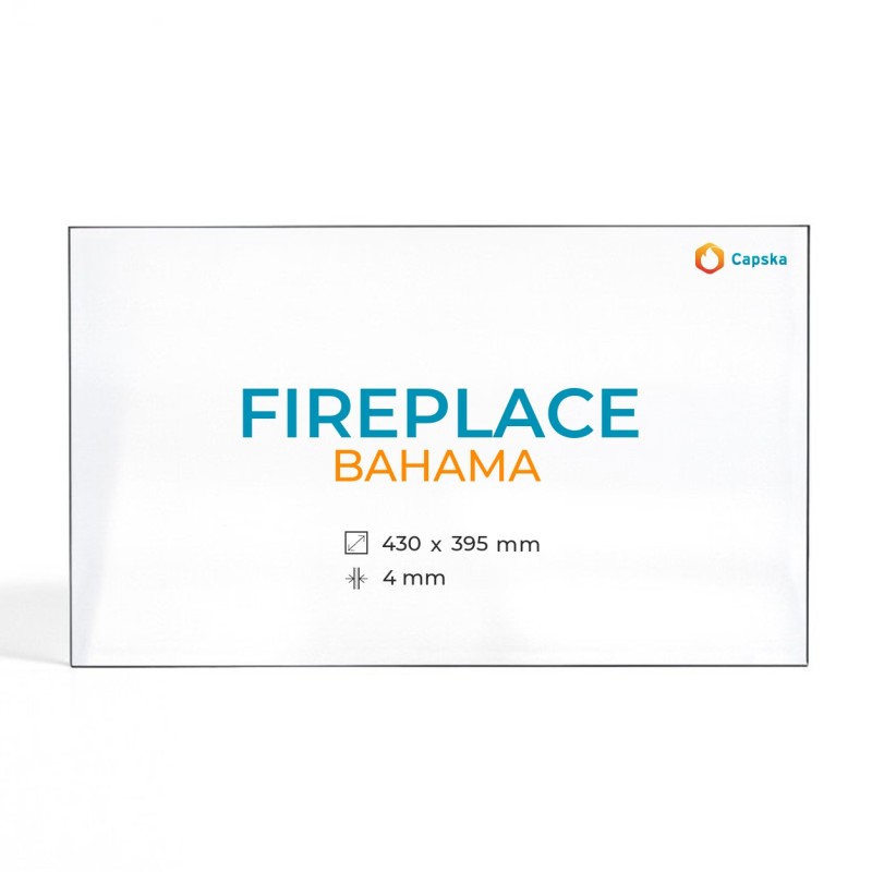 Fireplace BAHAMA Glass - Rectangular Panel for Wood Burning Stove