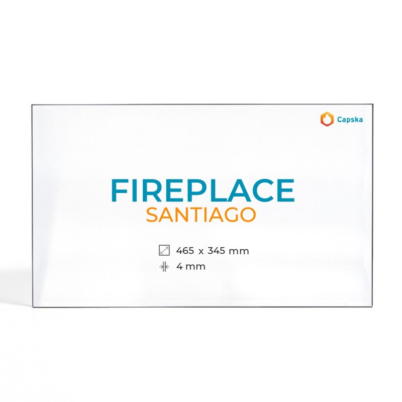 Fireplace SANTIAGO Glass - Rectangular Panel for Wood Burning Stove