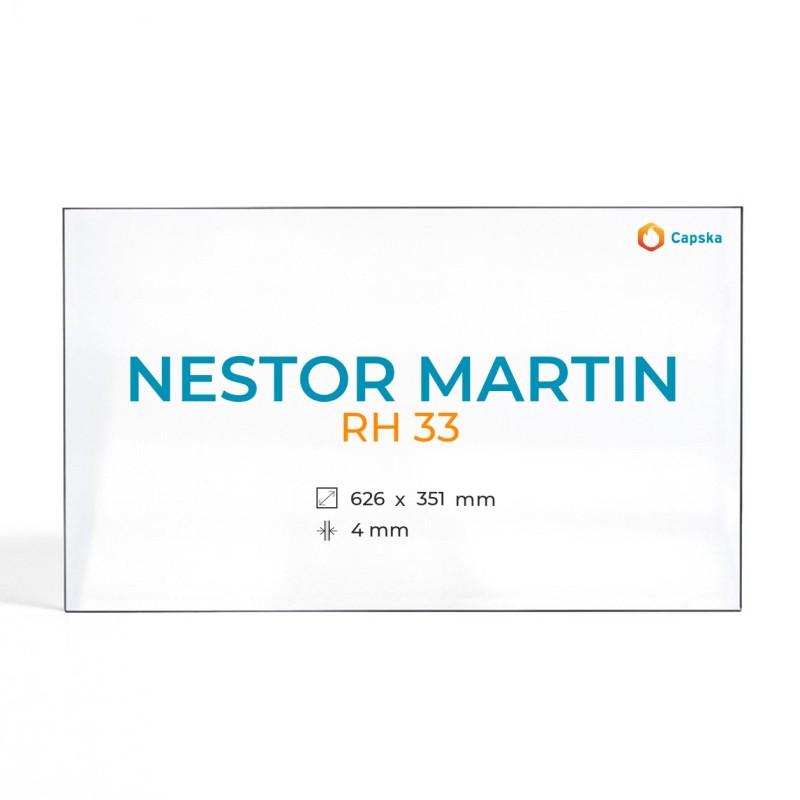 Vitre Nestor Martin RH 33 - Verre Rectangle pour poêle à bois