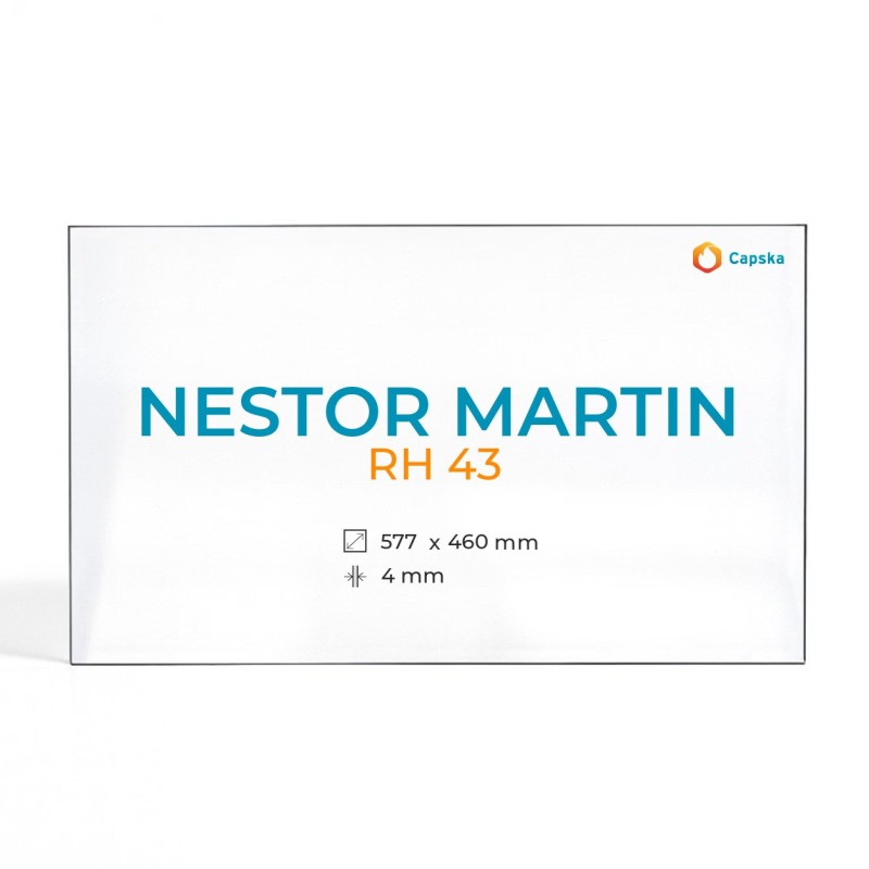Nestor Martin RH 43 Glas - Rechteck Kaminglas für Kaminofen