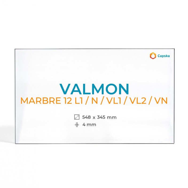 Vitre Valmon MARBRE 12 L1 / N / VL1 / VL2 / VN - Verre Rectangle pour insert
