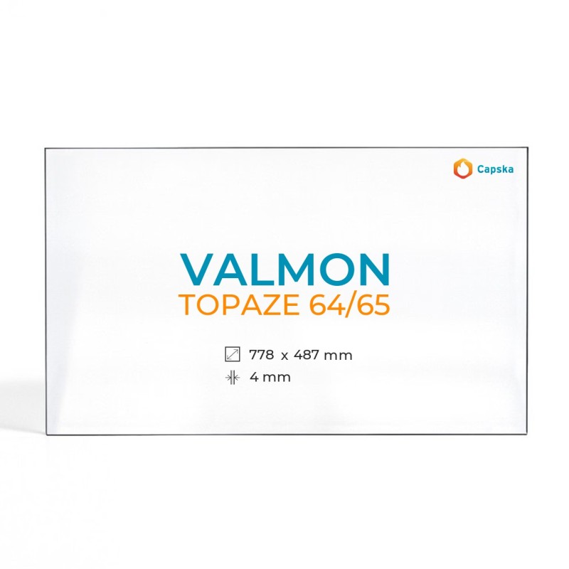 Vitre Valmon TOPAZE 64/65 - Verre Rectangle pour insert