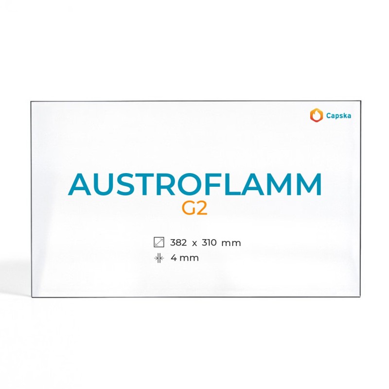 Vitre Austroflamm G2 - Verre Rectangle cintré pour poêle à bois