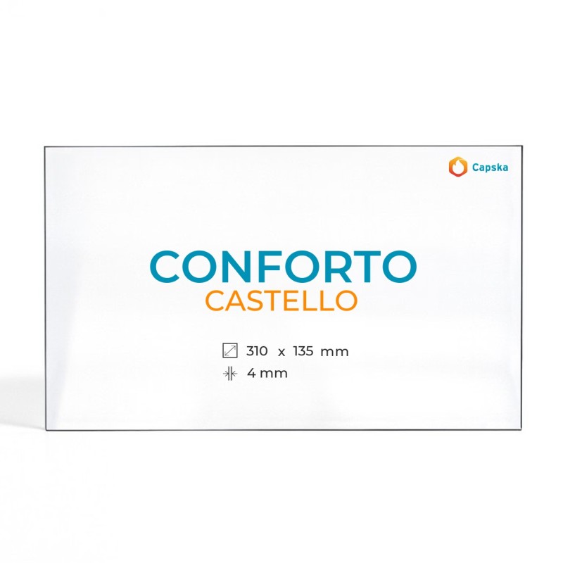 Vitre Conforto CASTELLO - Verre Rectangle Latéral pour poêle à bois
