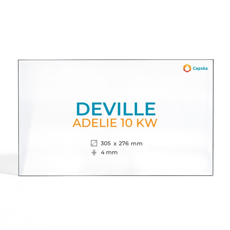 Cristal Deville ADELIE 10 KW - Vidrio Rectángulo con arco para estufa de leña