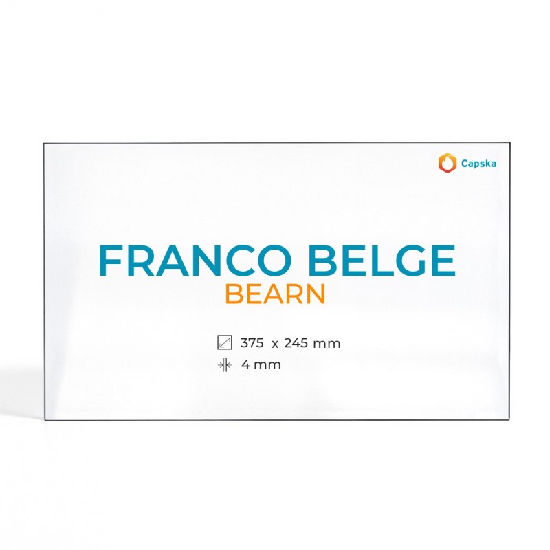 Cristal Franco Belge BEARN - Vidrio Rectángulo con arco para estufa de leña