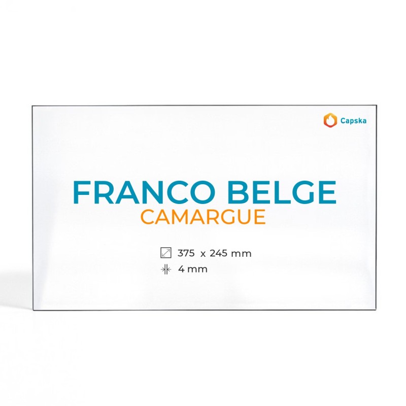 Cristall Franco Belge CAMARGUE - Vidre Rectangle amb arc per estufa de llenya