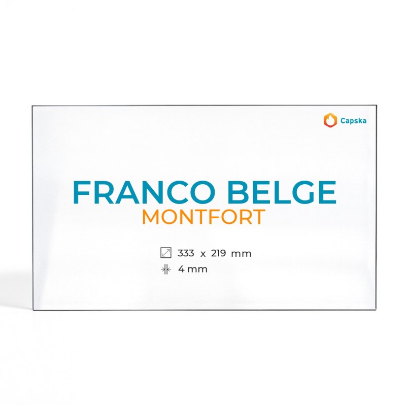 Vetro Franco Belge MONTFORT - Vetro Rettangolo con arco per stufa a legna
