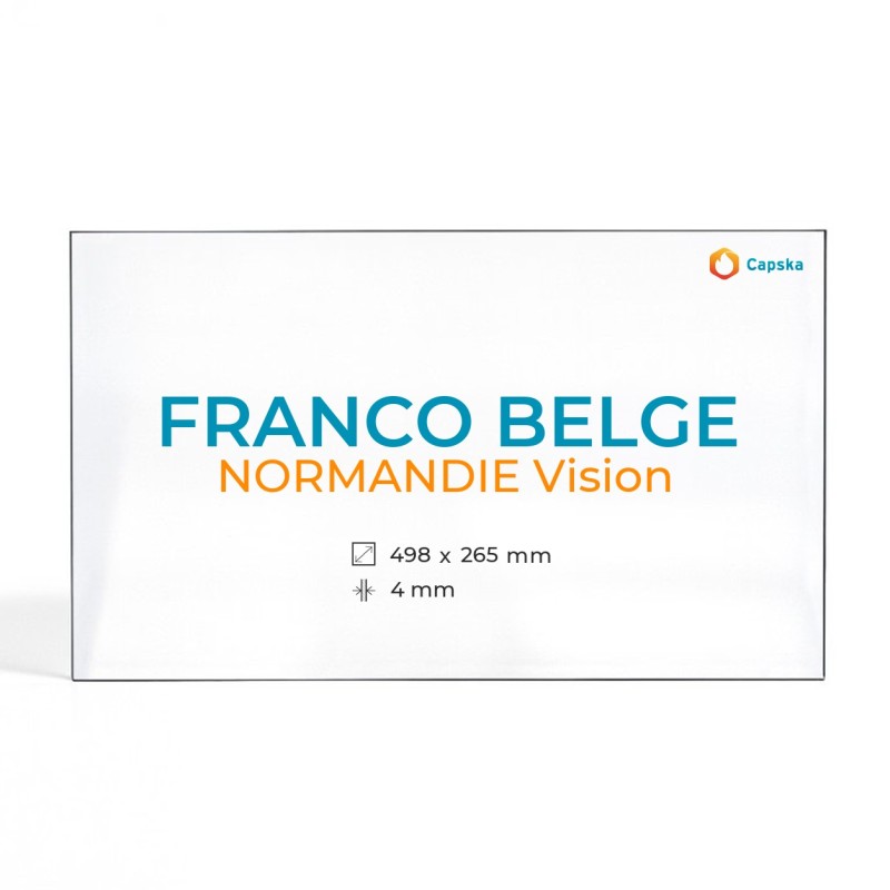Cristal Franco Belge NORMANDIE VISION - Vidrio Rectángulo para estufa de leña