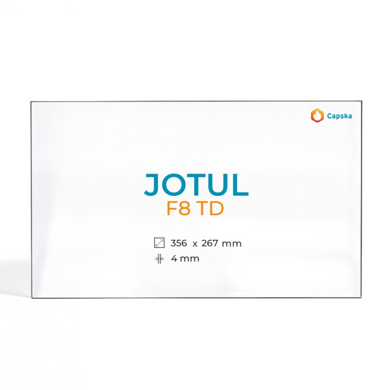 Vitre Jotul F8 TD - Verre Rectangle cintré pour poêle à bois