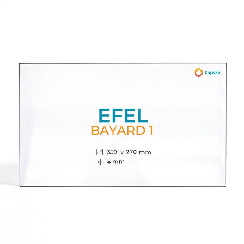 Vetro Efel BAYARD 1 - Vetro Rettangolo con arco per stufa a legna