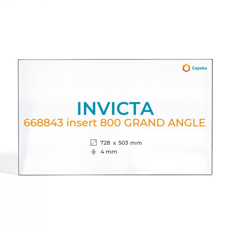 Invicta 668843 INSERT 800 GRAND ANGLE Glass - Rectangular Fireplace Panel