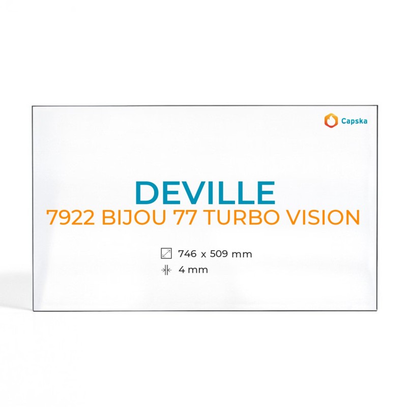Deville 7922 BIJOU 77 TURBO VISION Glass Panel - Fireplace Insert