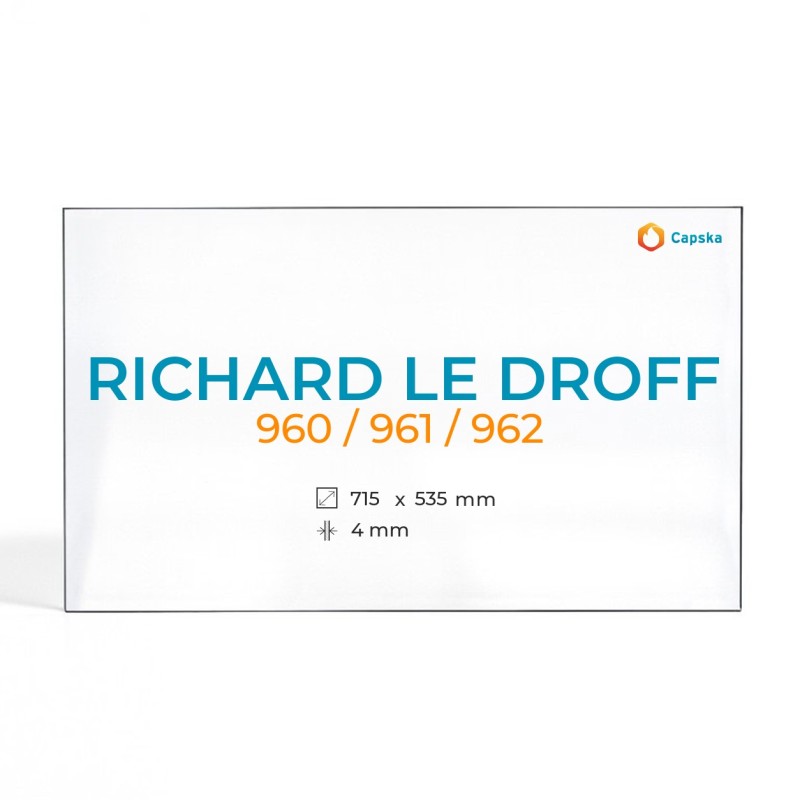 Richard Le Droff 960 / 961 / 962 Glas - Rechteck Siebdruck Kaminglas