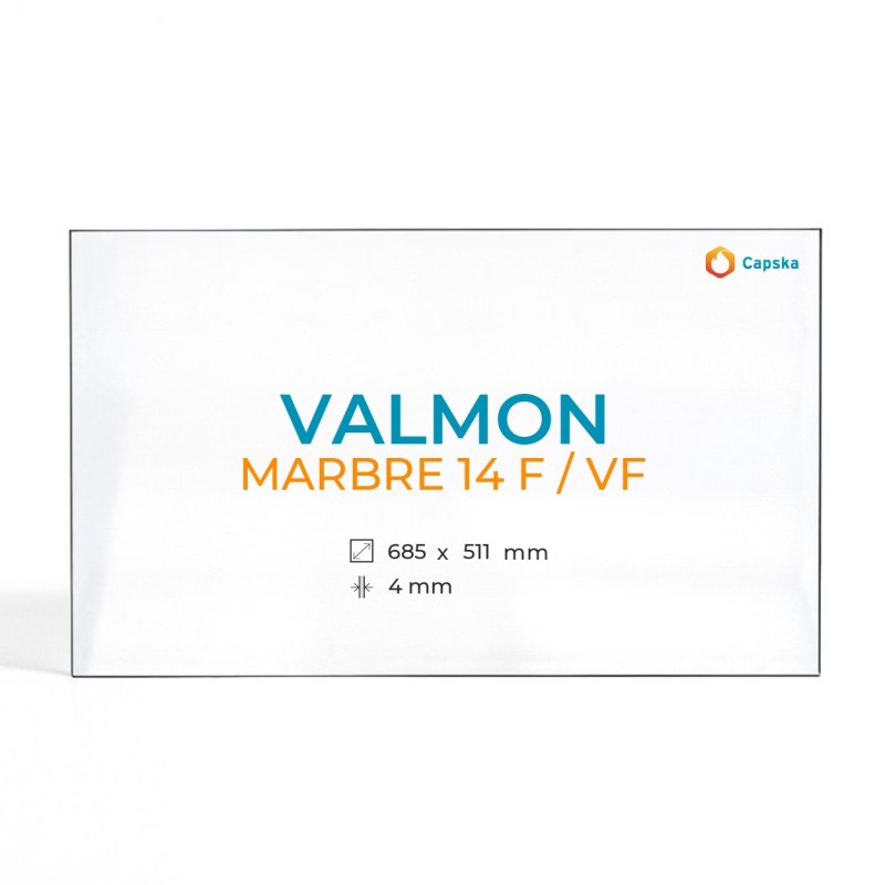Valmon MARBRE 14 F / VF Glass Panel for Fireplace Insert