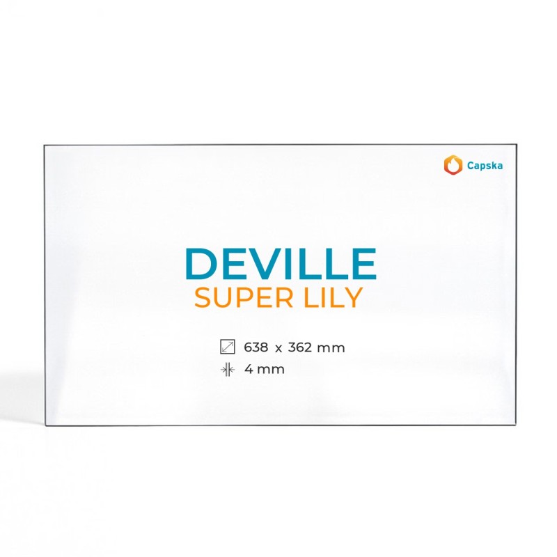 Deville SUPER LILY Glass - Rectangular Panel for Wood Burning Stove