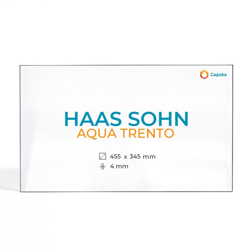 Haas Sohn AQUA TRENTO Glas - Rechteck Kaminglas für Kaminofen