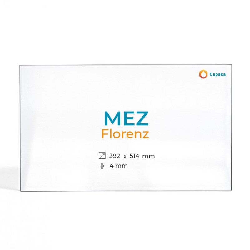 Vitre Mez FLORENZ - Verre Rectangle Percé pour poêle à bois