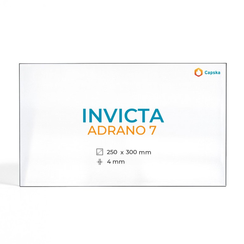 Invicta ADRANO 7 Glas - Rechteck Kaminglas für Kaminofen