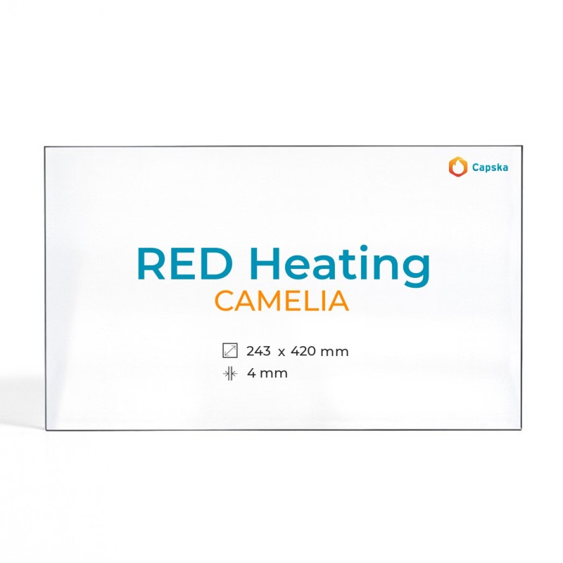 Red Heating CAMELIA Glas - Rechteck Kaminglas für Pelletofen