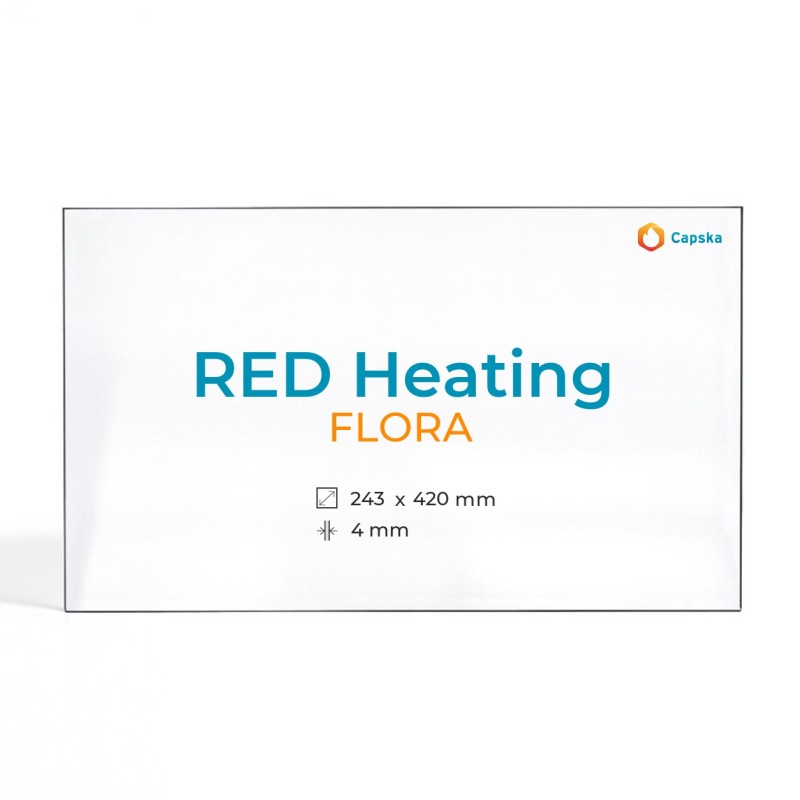 Vitre Red Heating FLORA - Verre Rectangle pour poêle à granulés