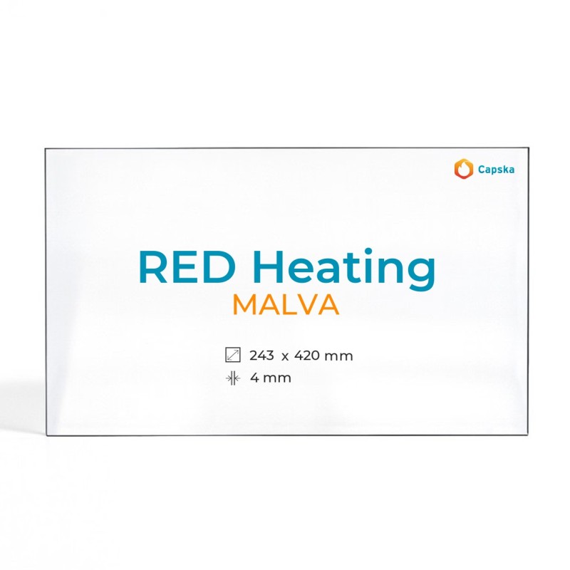 Red Heating MALVA Glass - Rectangular Panel for Pellet Stove