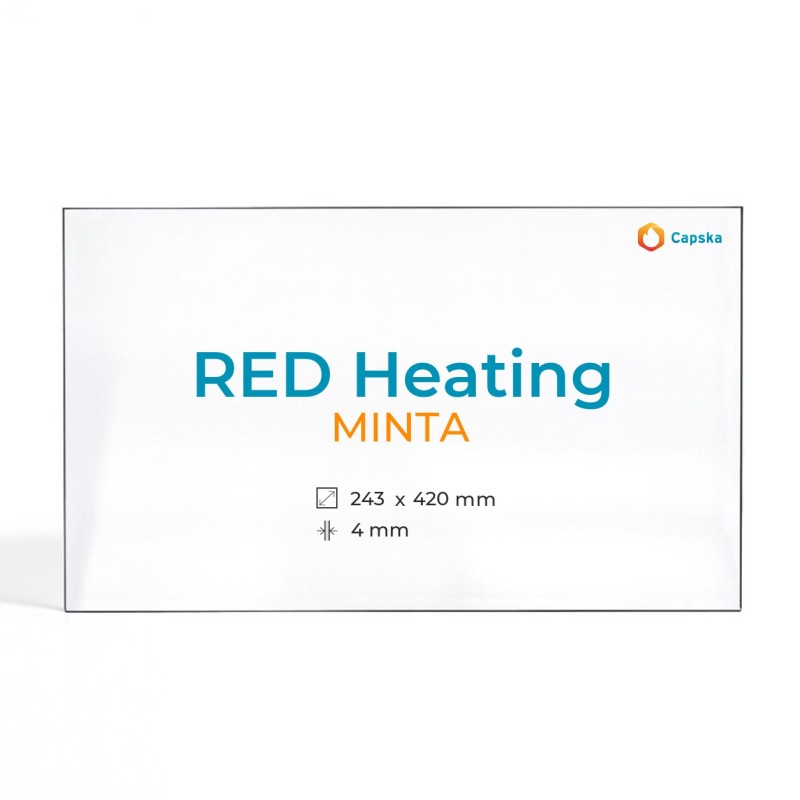 RED Heating MINTA Glass - Rectangular Panel for Pellet Stove