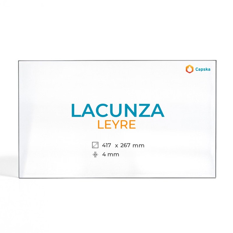 Lacunza LEYRE Rechteck Kaminglas für Kaminofen - Hitzebeständig bis 760°