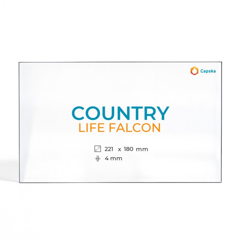 Country LIFE FALCON Glass - Rectangular Panel for Wood Burning Stove